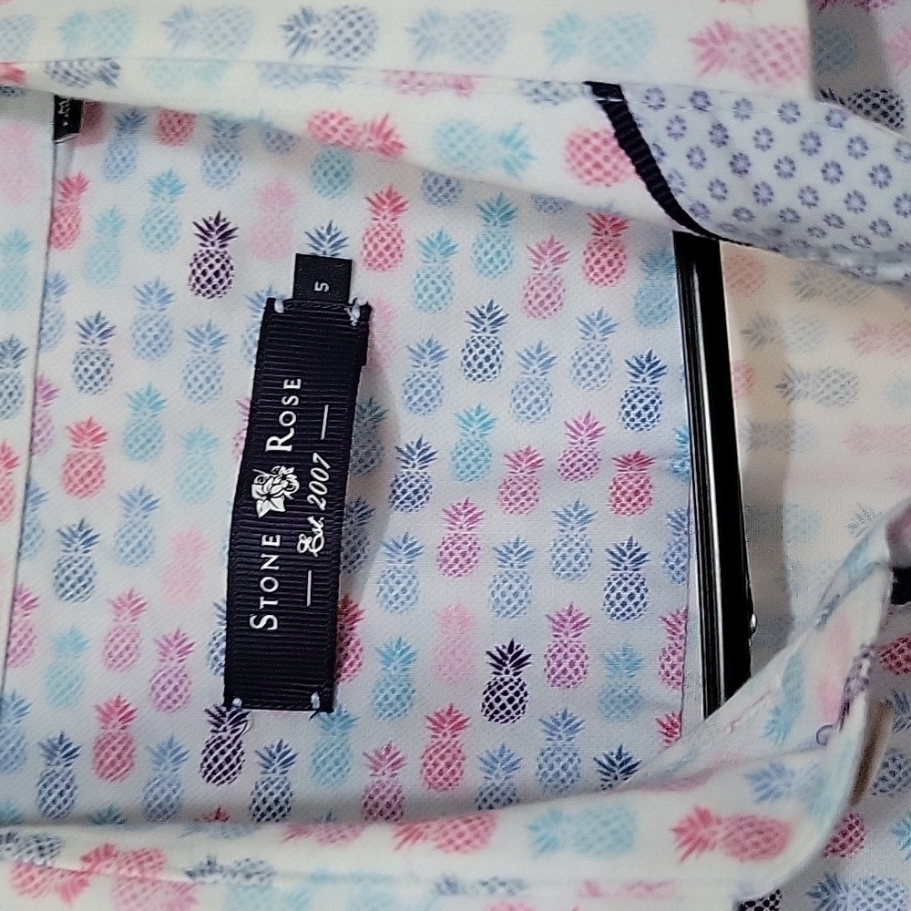 Stone Rose Multicolor Pineapple Patterned Button … - image 2